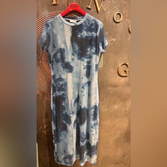 NWT 2nd day Blue Tie-Dye Midi Dress size M and L - Picture 6 of 9